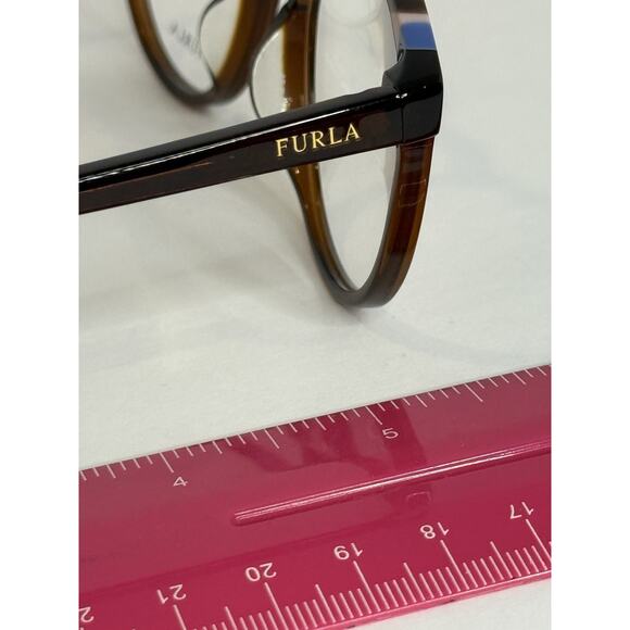 New Furla VFU251 0958 Brown Blue Round Eyeglasses Frames 49□19 135 Italy - Picture 3 of 8